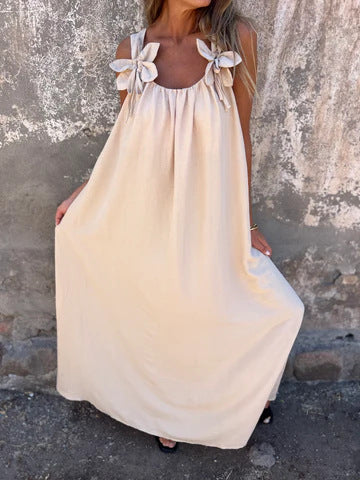 Mariana | Ženska jednobojna haljina s cvjetnim uzorkom