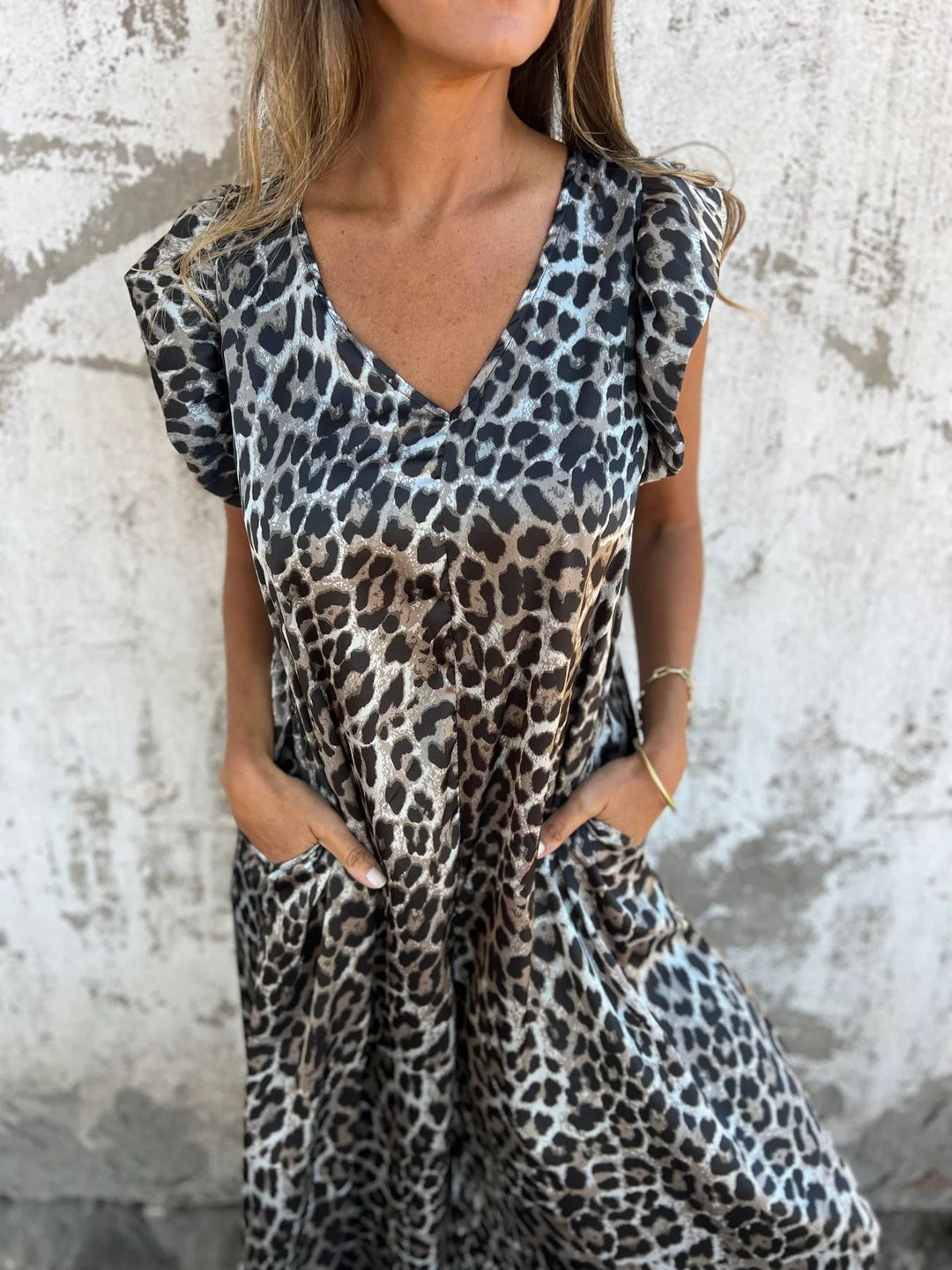 Aurelia | Jumpsuit s leopard uzorkom i prednjim džepovima