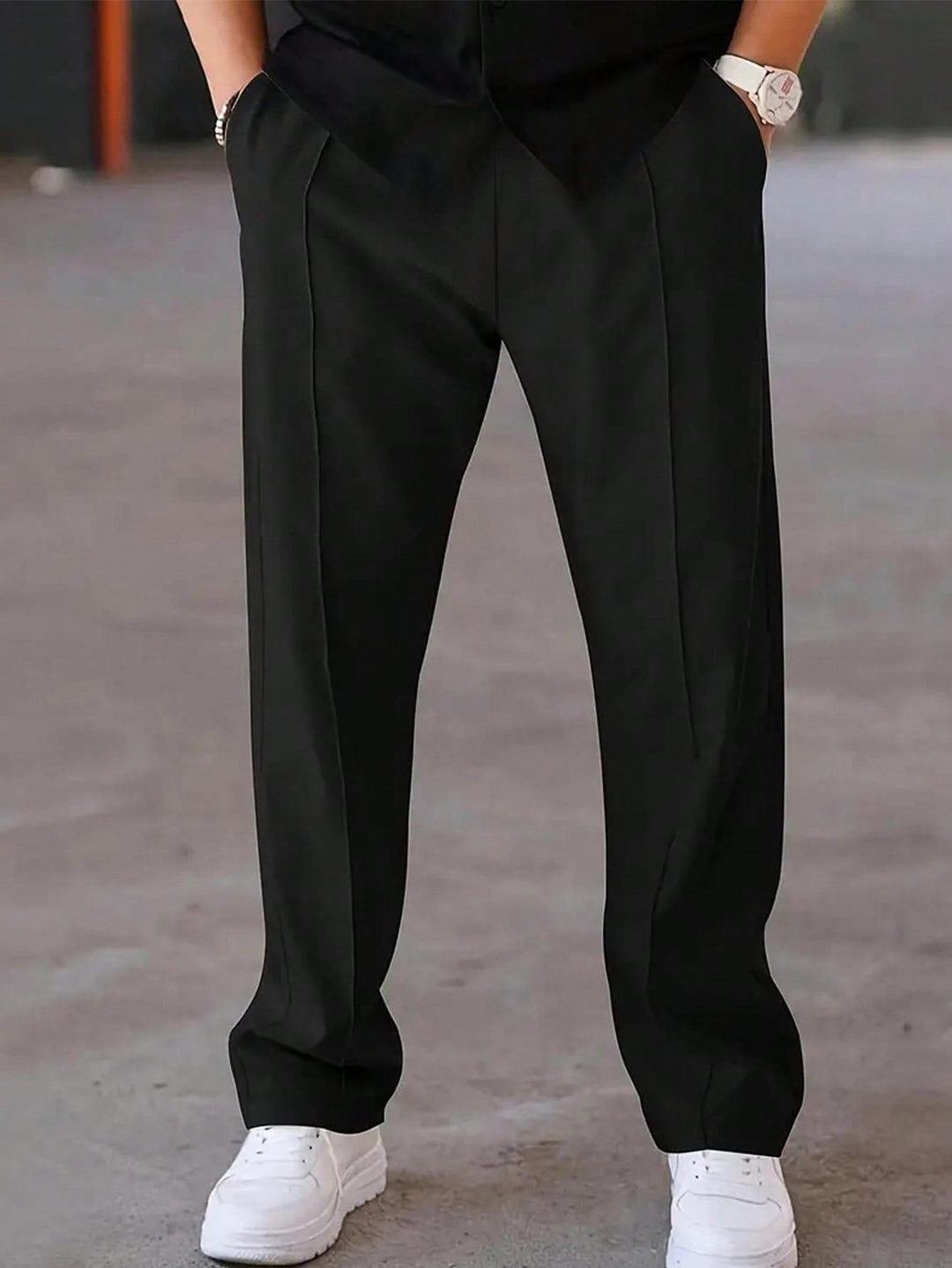 Sportske hlače za slobodno vrijeme za muškarce s vezicom | širok kroj i ravne nogavice