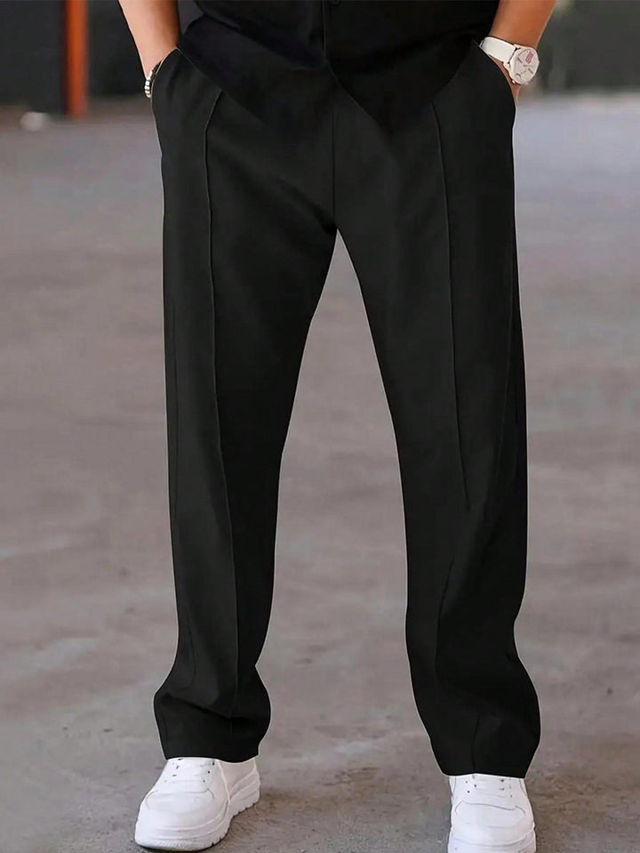 Sportske hlače za slobodno vrijeme za muškarce s vezicom | širok kroj i ravne nogavice