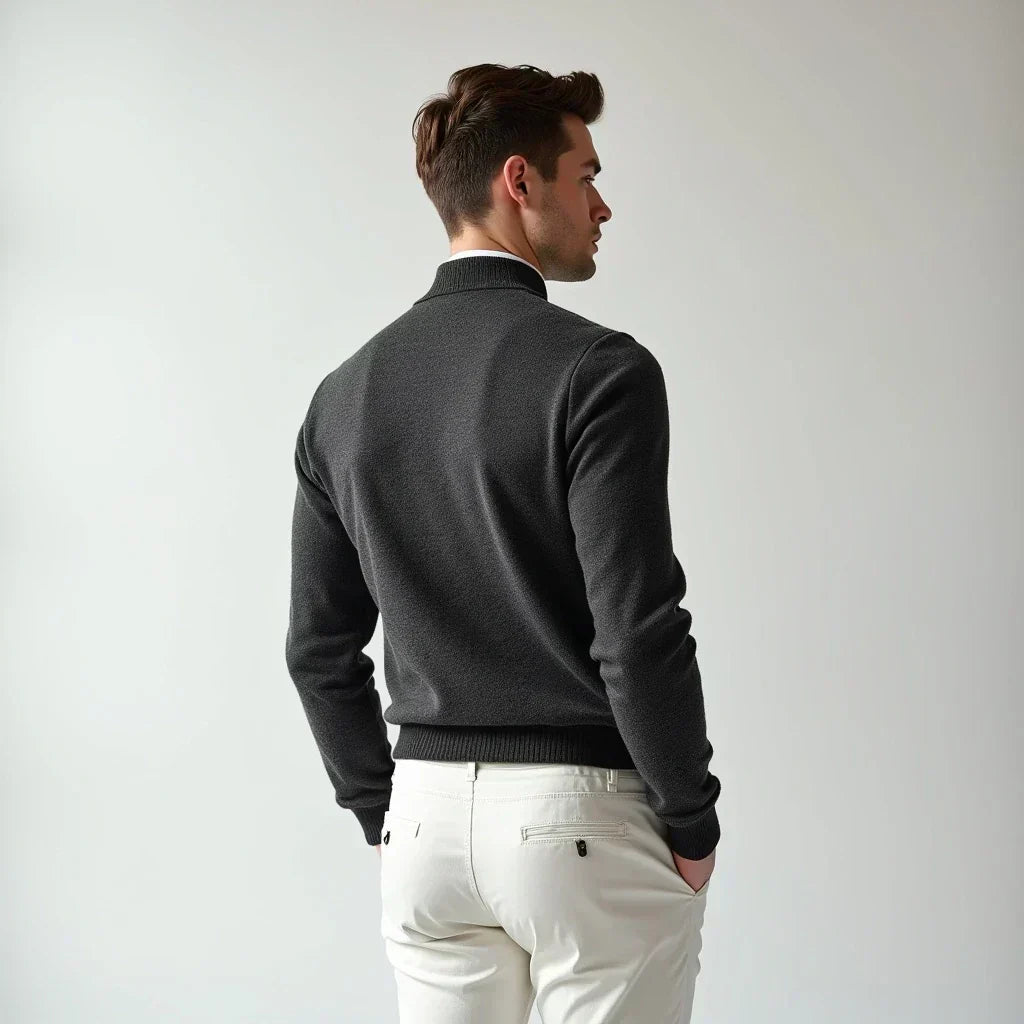 EMIL | Stilski Pulover s Polu Zipom