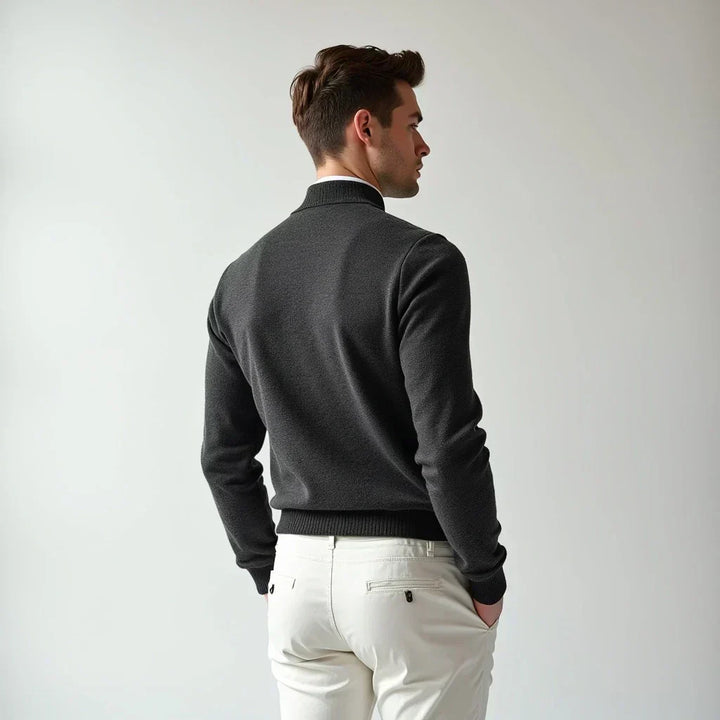 EMIL | Stilski Pulover s Polu Zipom