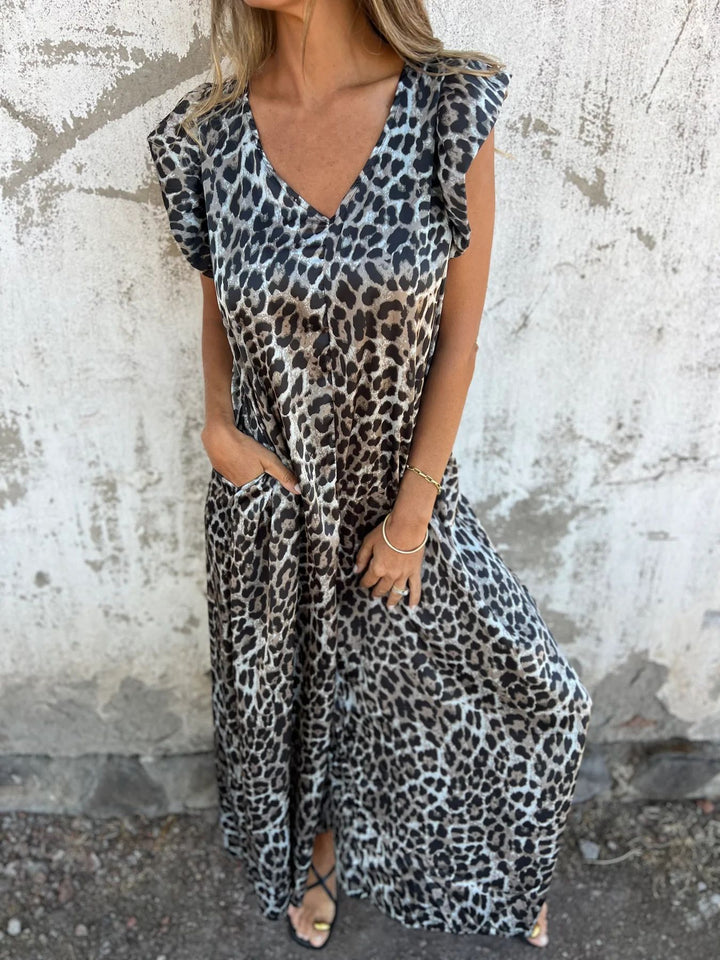 Aurelia | Jumpsuit s leopard uzorkom i prednjim džepovima