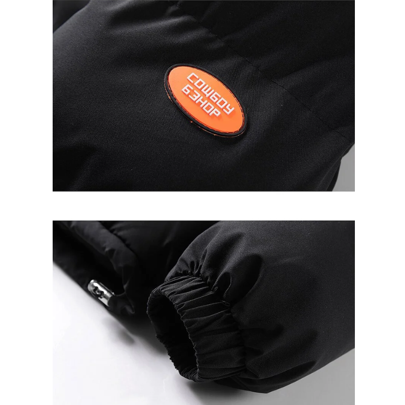 Casual muška puffer jakna s polokragom, kapuljačom i dvostrukim vezanjem. Savršena za jesen/zimu