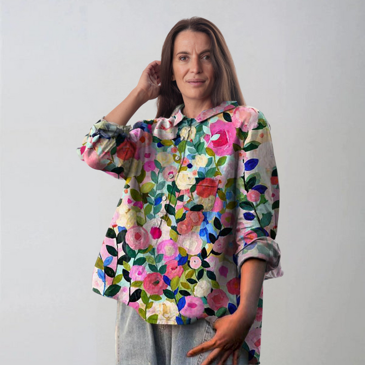 Lila | Bluza s cvjetnim uzorkom