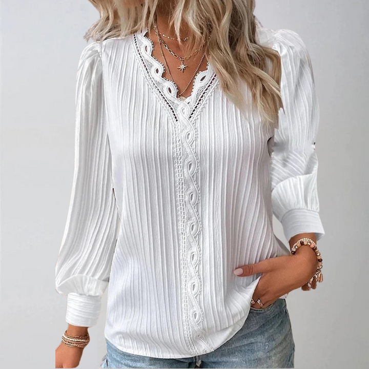 Emma | Šifon bluzica s čipkom